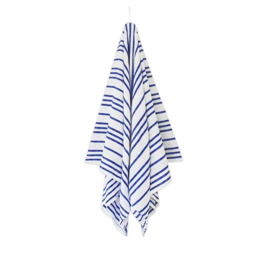 Las Bayadas Blue & White Striped Beach Towel Blanket La Bahia NWT